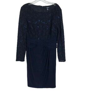 NWT Women Size 14 Chaps by Ralph Lauren Embellished Mixed Media Sheath Dress NEW